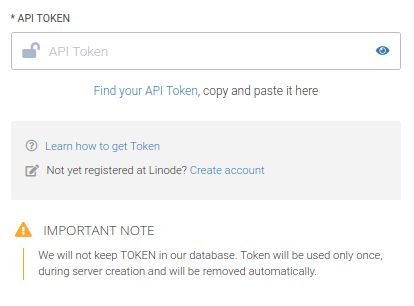 image: Obtain API token from Linode